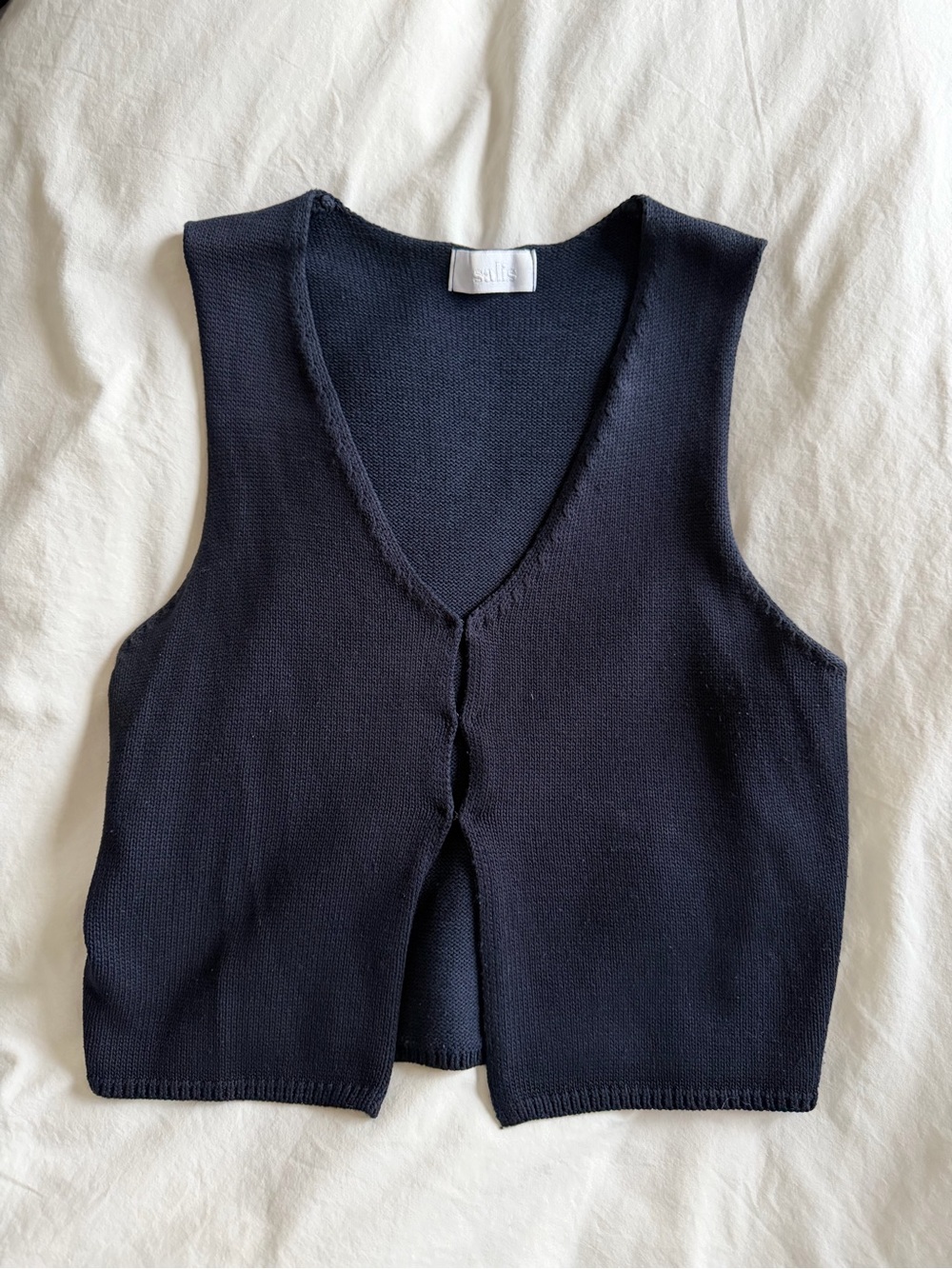 Isalis Knit crop top in navy